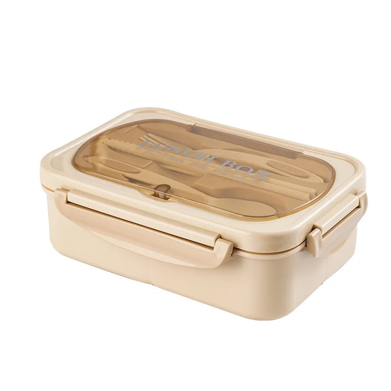 Compartment Lunch Box Portable Microwave Bento Box Leakproof Food Container with Spoon and Fork for Picnic Office School