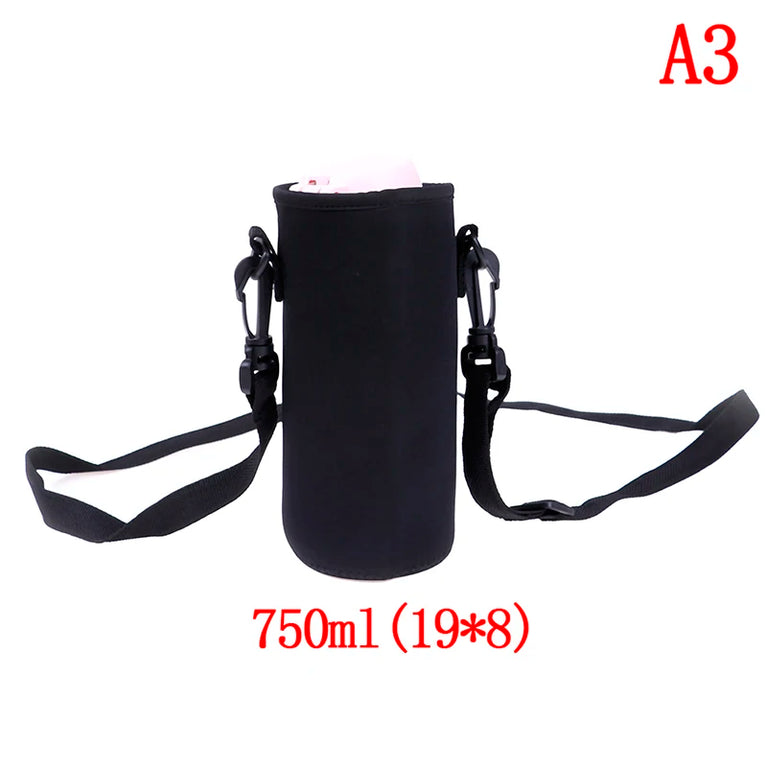 1000ML Neoprene Water Bottle Carrier Bag With Shoulder Strap Insulated Bottle Cover Pouch Holder Travel Outdoor Sport Sleeve