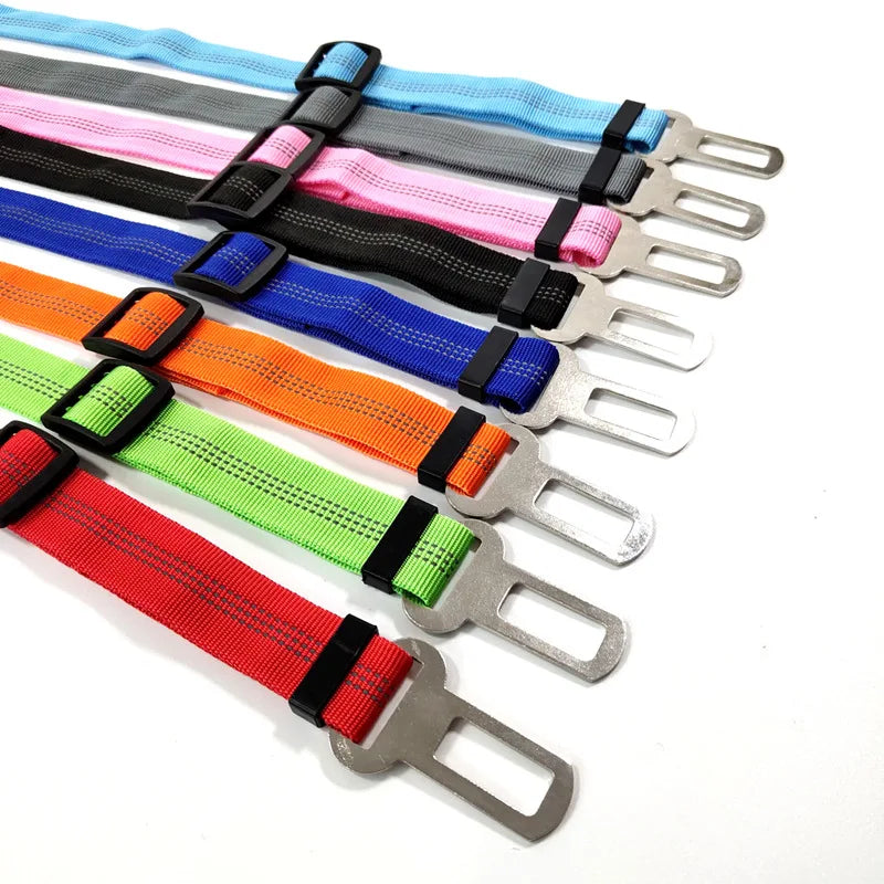 Adjustable Reflective Dog Car Seat Belt Harness With Lights Safety Travel Belt