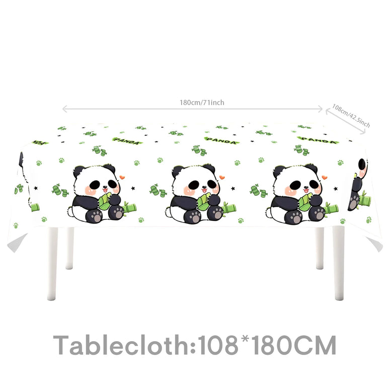 Panda Birthday Party Disposable Tableware Set Plates Cups Napkins Banner Decor