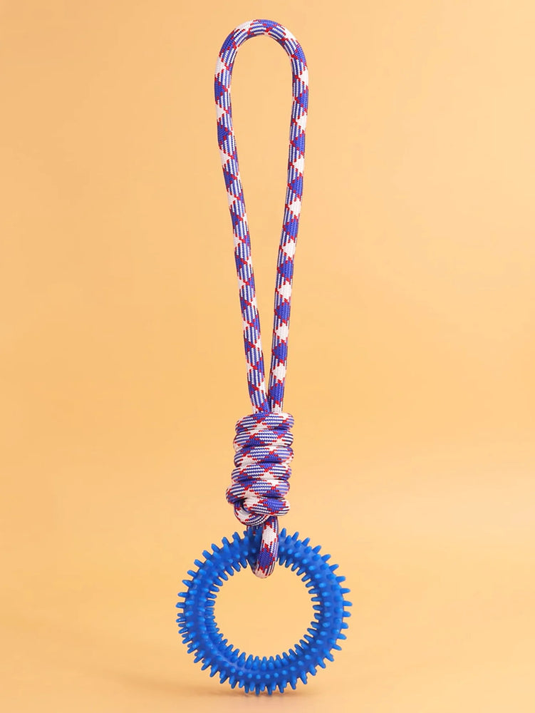 Interactive Training Pet Toy Ring Spiked Dog Chew Teeth Cleaning
