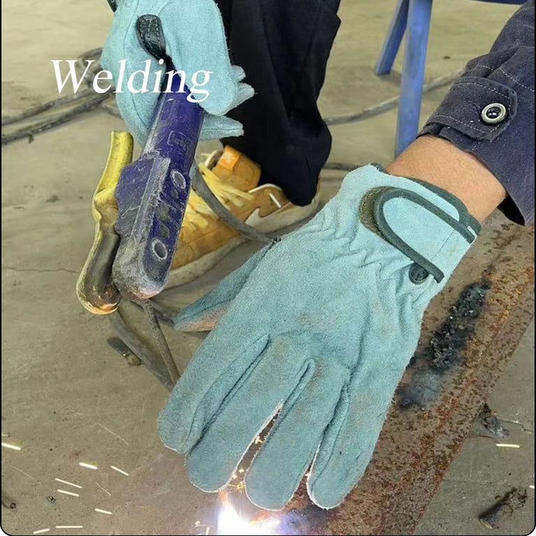 Heavy Duty Leather Gardening Gloves Thorn Proof Wear Resistant Work