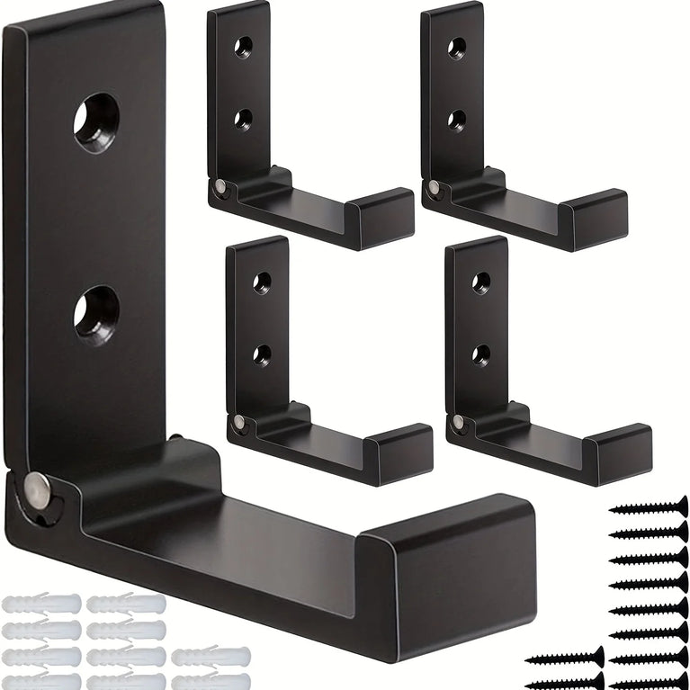 4PCS Folding Hooks Wall Door Clothes Coat Hat Bags Hangers Aluminum Alloy Kitchen Bathroom Rustproof Towel Hooks Foldable Hook