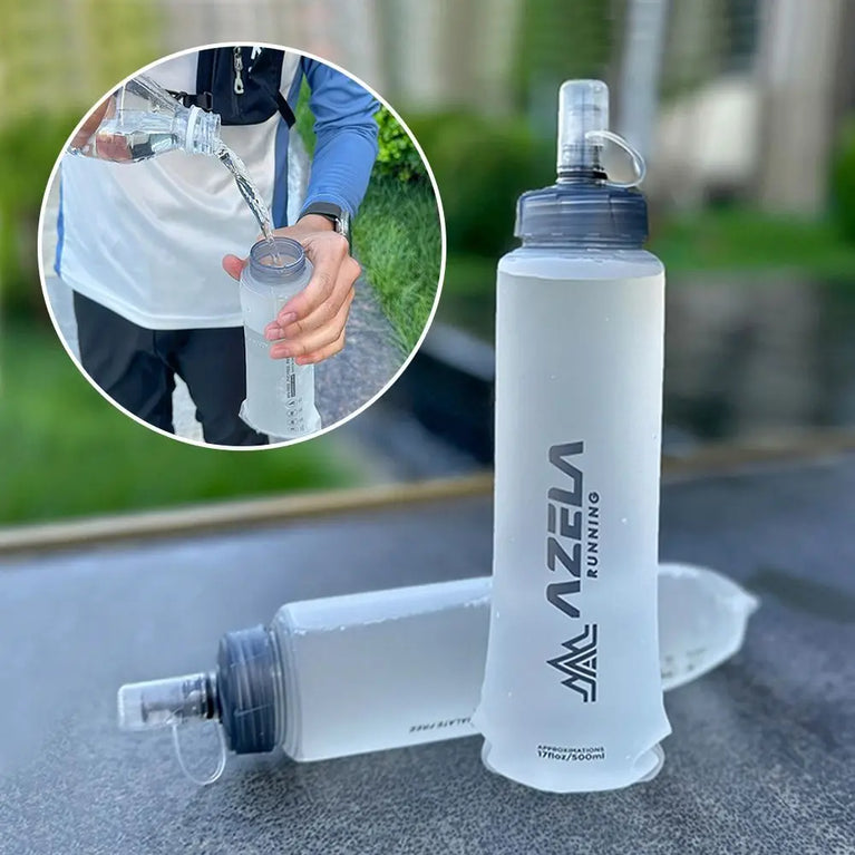 250/500ml Folding Soft Sport Water Bottle Portable Lightweight Camping Running Hydration Bag