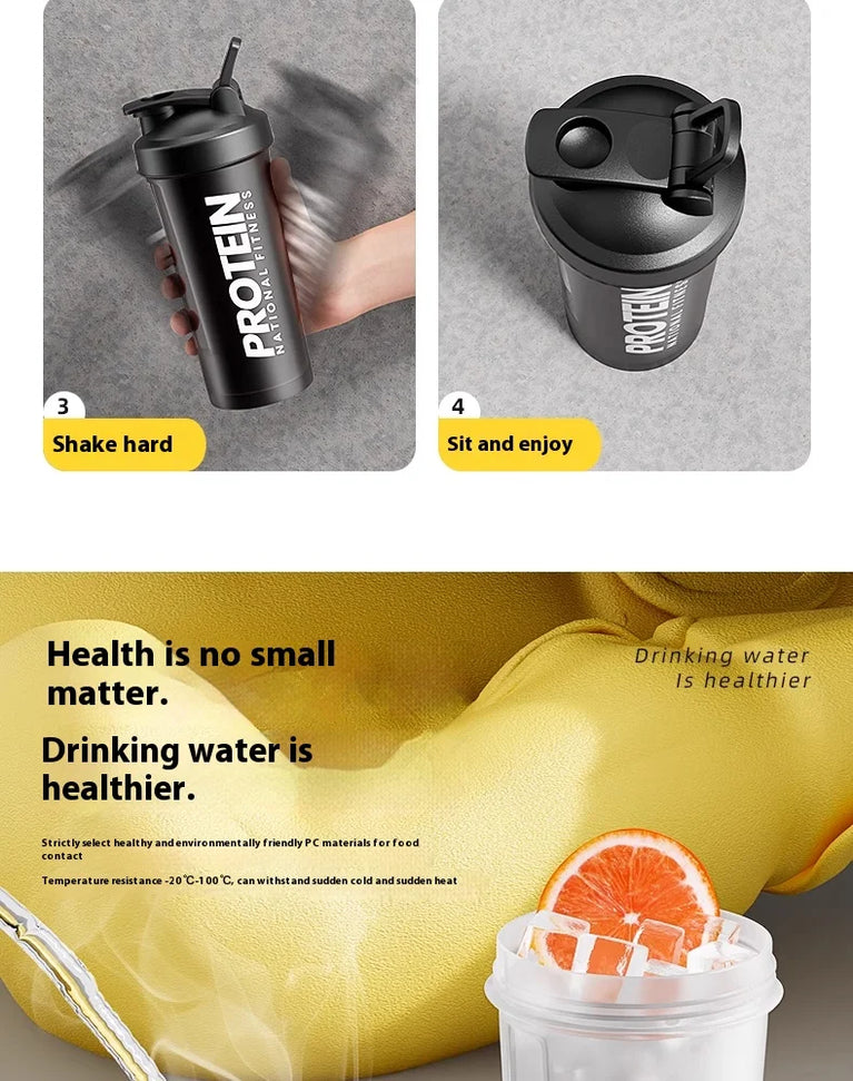Protein Shaker Fitness Sports Waterbottle Mixing Cup for Gym Use