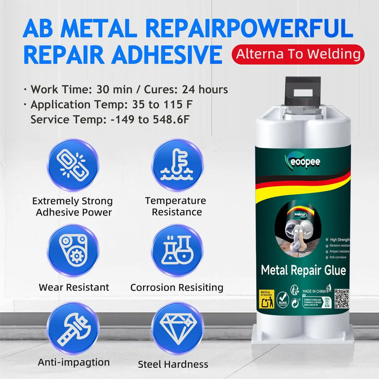 High-Strength Metal Repair Glue | Heat-Resistant AB Epoxy Adhesive & Sealant