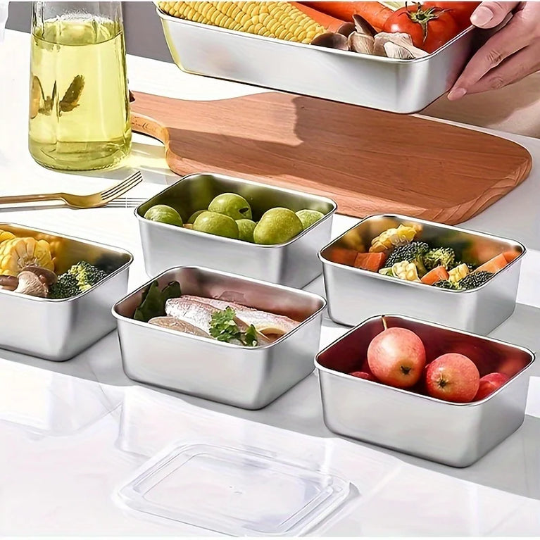 5PC Stainless Steel Food Storage Containers Airtight BPA Free Meal Prep Lunch Set