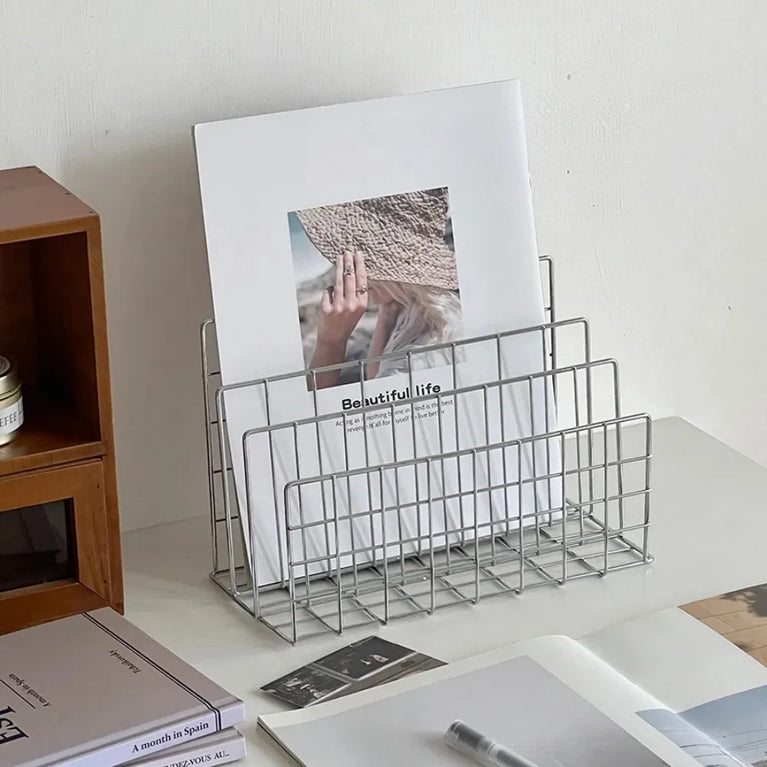 Ins Minimalist Iron Desktop Storage Rack Organizer Bookshelf