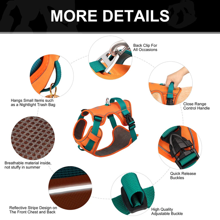 Mesh Breathable Reflective Nylon Dog Harness Adjustable Training Vest For Dogs