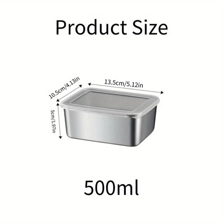 5PC Stainless Steel Food Storage Containers Airtight BPA Free Meal Prep Lunch Set