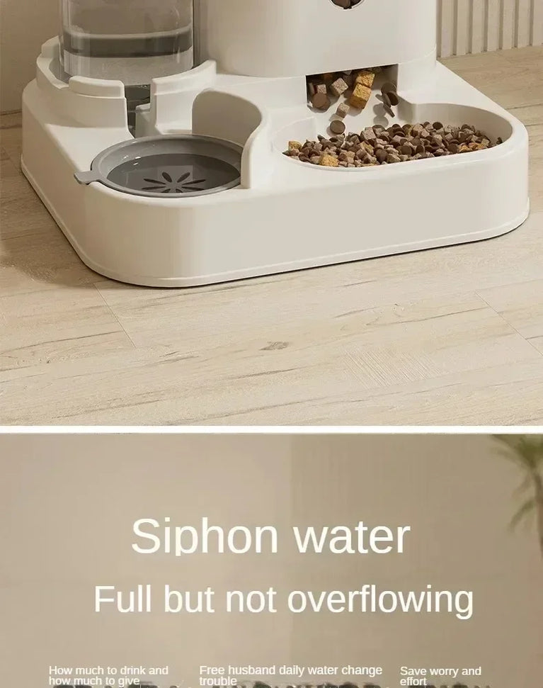 Automatic Cat Dog Feeder Bowl Water Dispenser Large Capacity