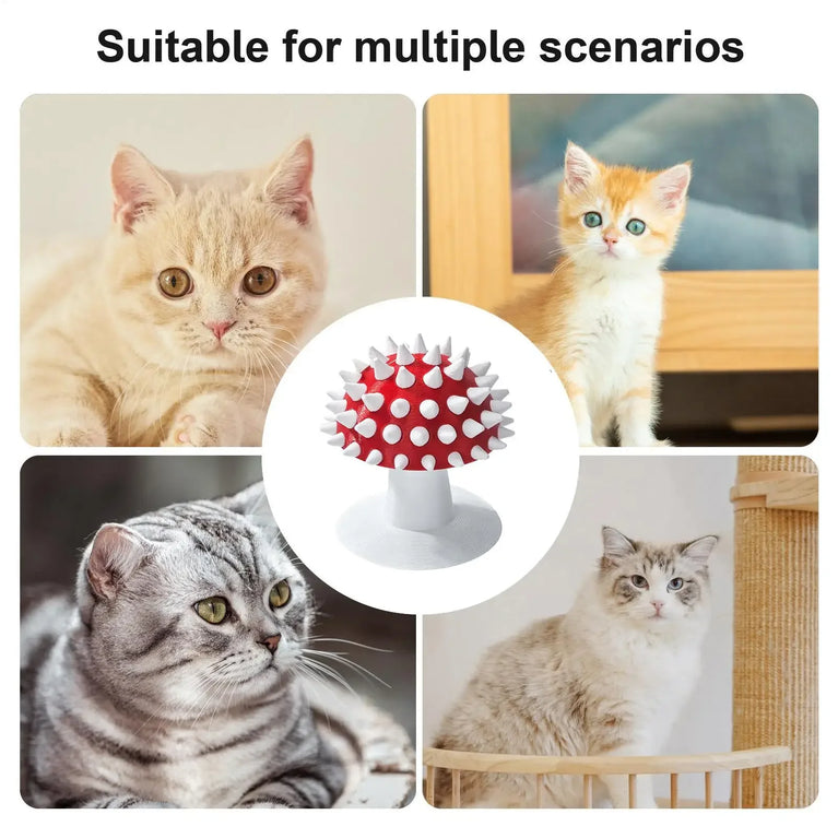 Cat Grooming Brush Mushroom Wall Scratcher Self Groomer Comb Tool