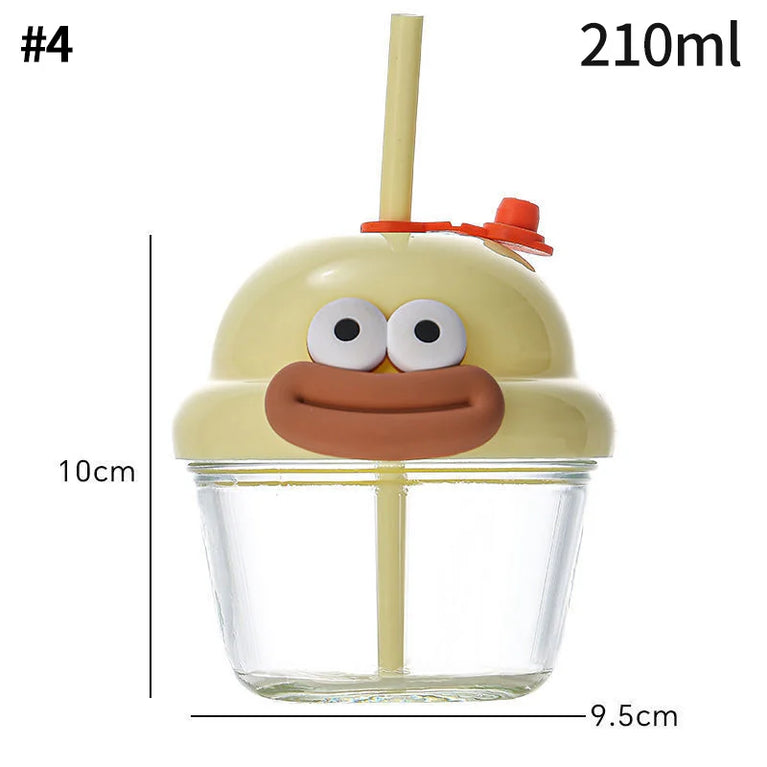 Glass Yogurt Breakfast Cup With Lid Spoon Overnight Oats Container Jar