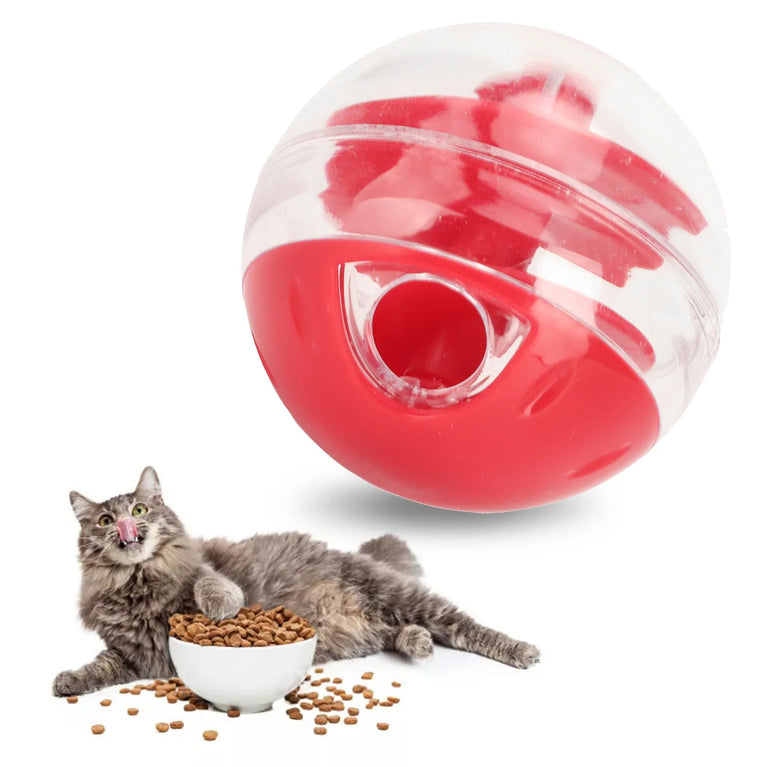 Interactive Cat Treat Dispensing Ball Slow Feeder Puzzle Toy Fun