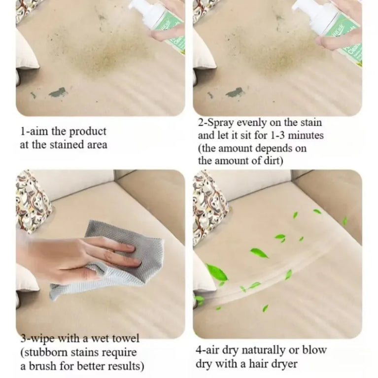 Fabric Sofa Foam Dry Cleaner | Water-Free Multi-Functional Stain Remover