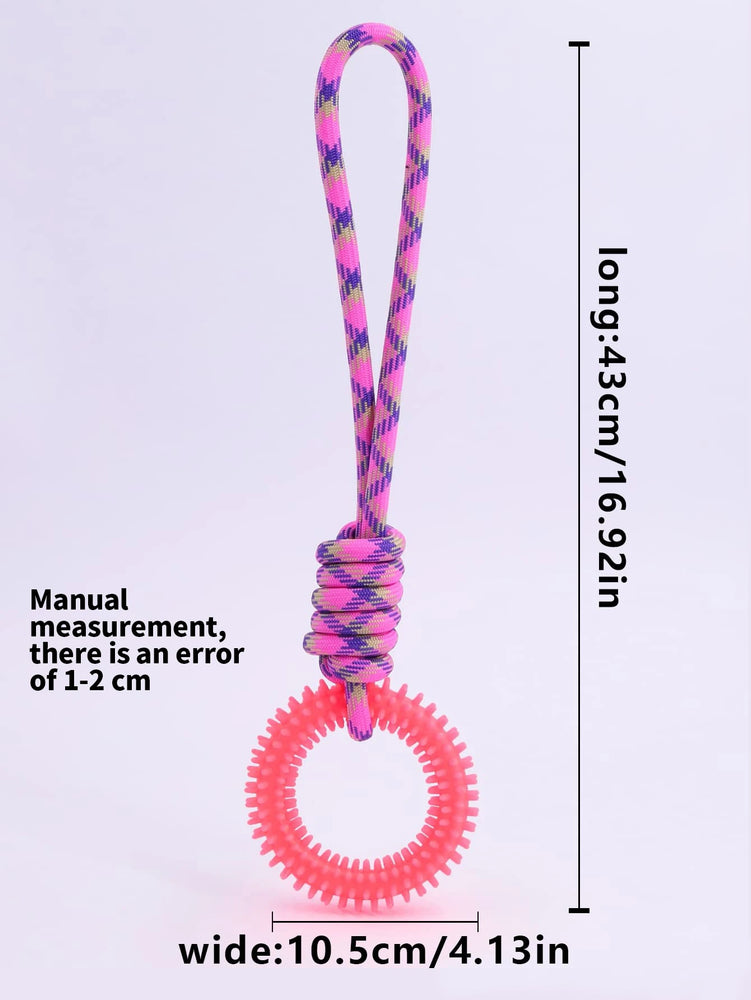Interactive Training Pet Toy Ring Spiked Dog Chew Teeth Cleaning