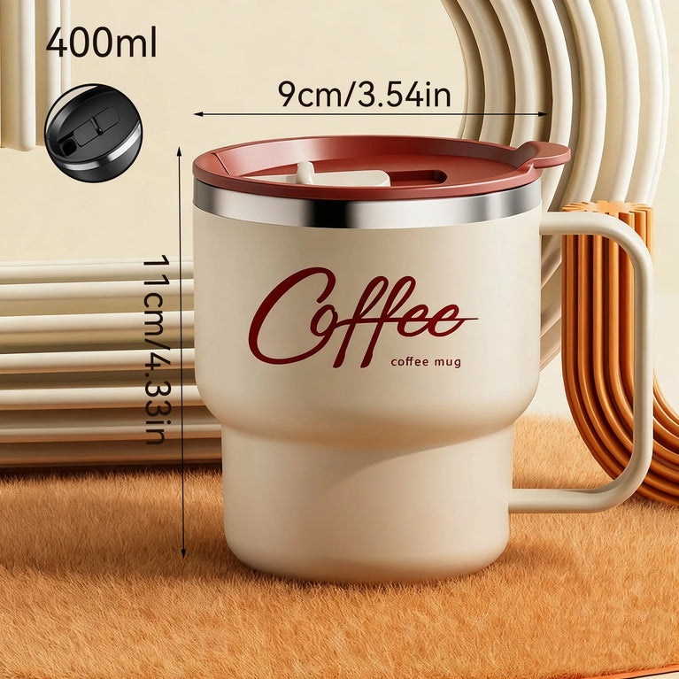 304 Stainless Steel Double Wall Coffee Mug with Handle Leakproof Cup