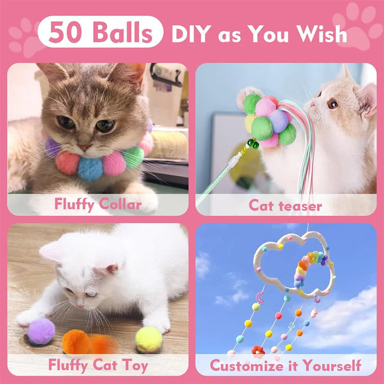 Interactive Cat Toy Gun Plush Ball Launcher Fun Play for Cats