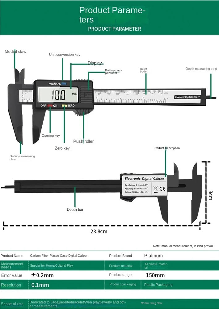 Digital Vernier Caliper | Precision LCD Measuring Instrument for Metalworking & DIY