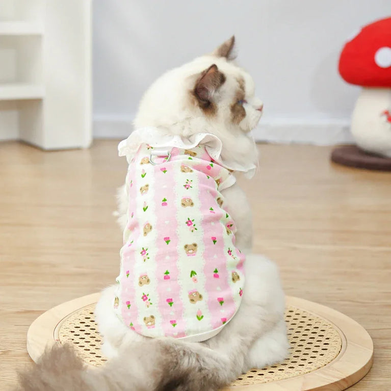 Large Dog Cotton Cooling Vest | Cute Cartoon Summer Shirt