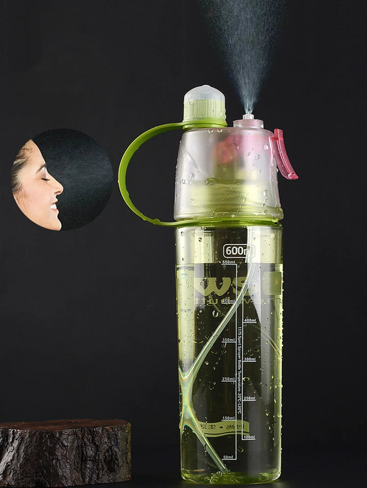 600ML Sports Spray Water Bottle Mist Cooling Gym Hiking Bottle