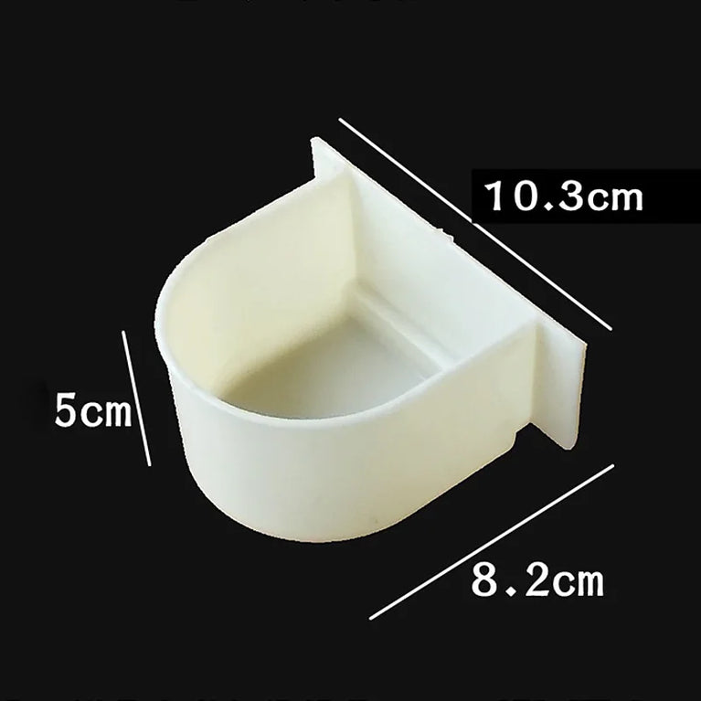 Plastic Bird Cage Feeding Trough | Splash-Proof Food & Water Cup