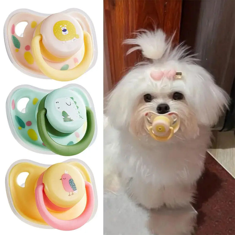 Pet Silicone Pacifier Calming Chew Toy Dog Cat Teeth Molar Toy
