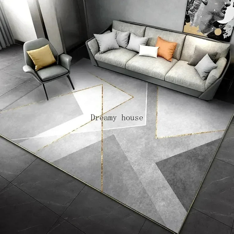 Modern Geometric Non-Slip Washable Area Rugs for Home Spaces