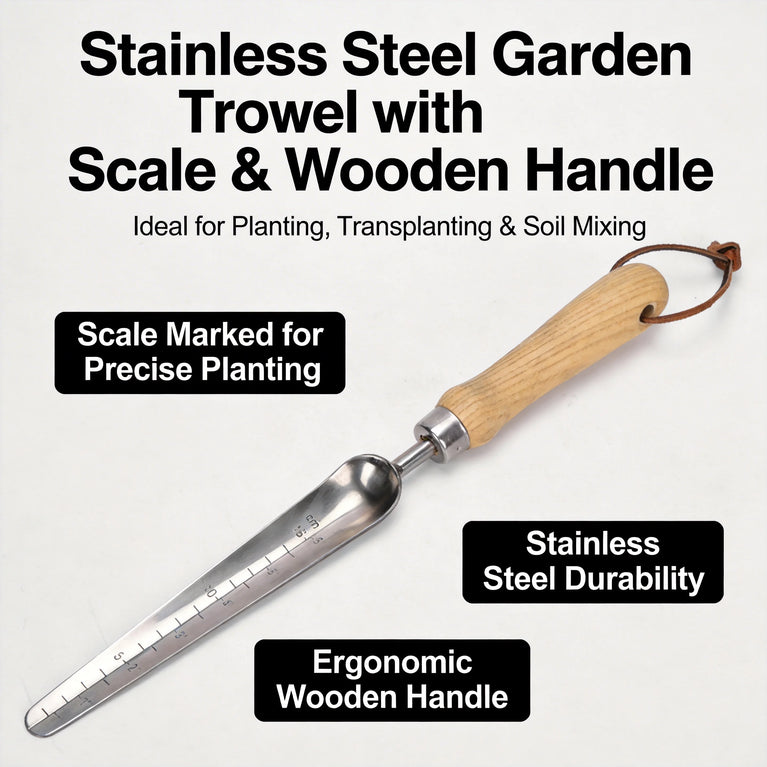 Stainless Steel Garden Shovel with Scale for Digging Planting