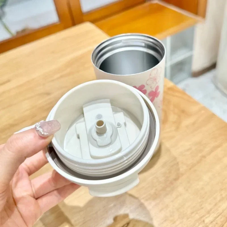 500ml Insulated Stainless Steel Tumbler Mug with Straw Handle