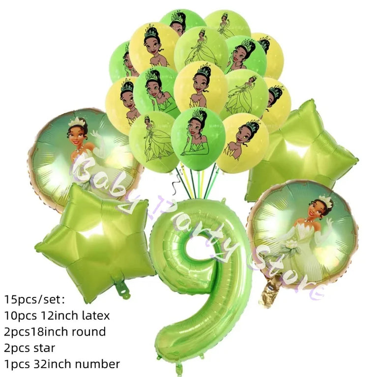 Frog Tiana Princess Party Disposable Tableware Set for Kids Birthday Decoration