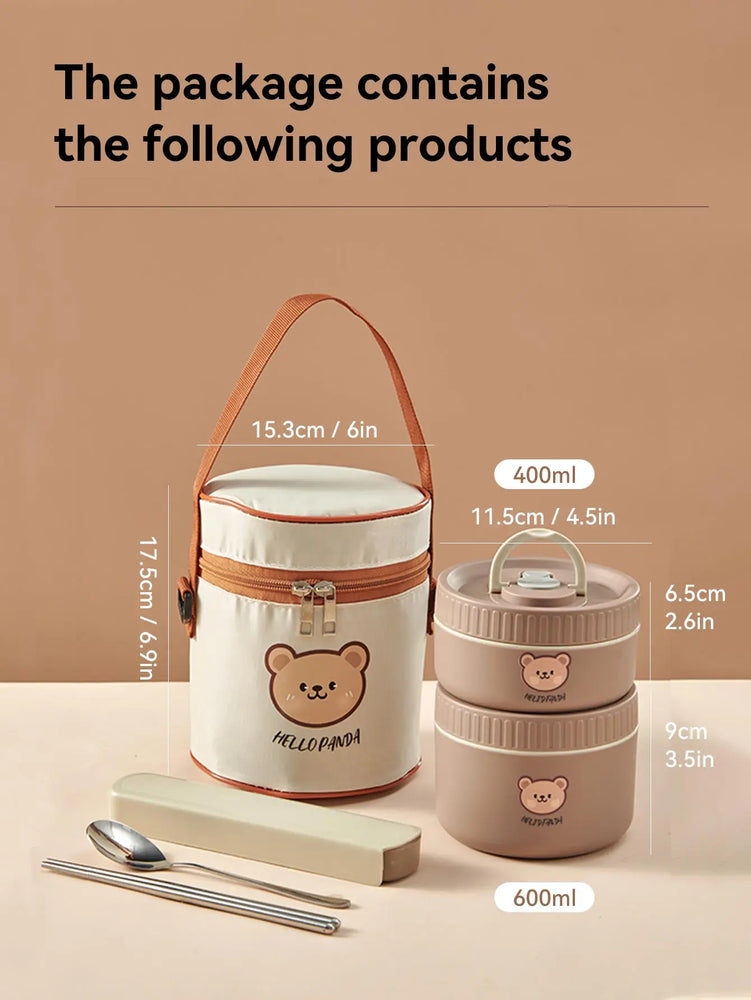 304 Stainless Steel Thermal Bento Lunch Box Leakproof Insulated Food Container