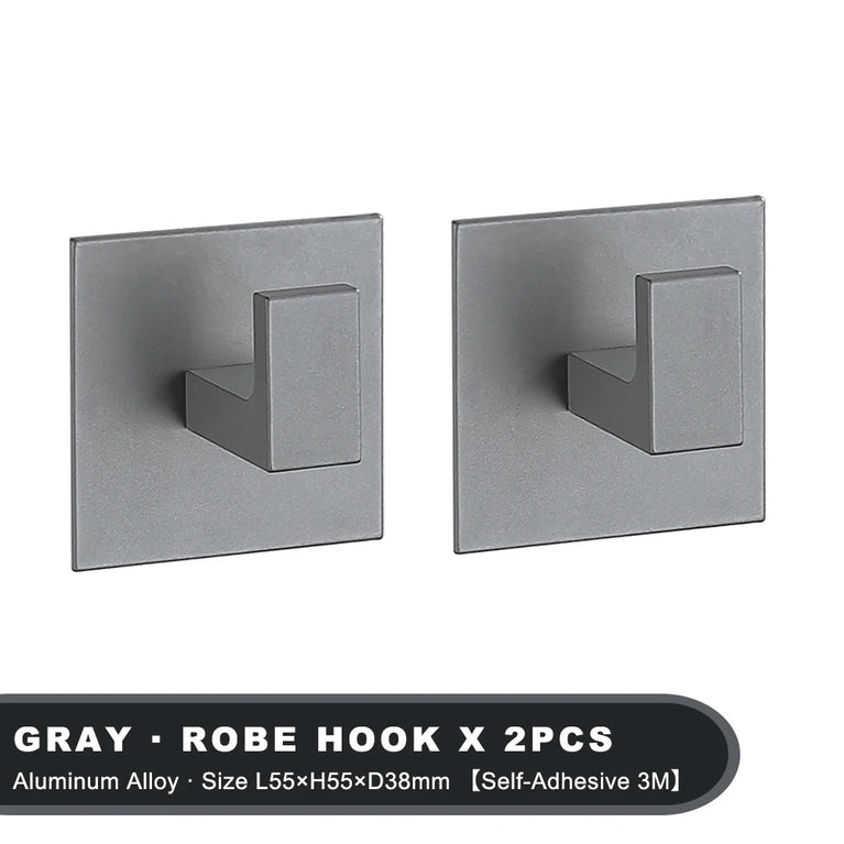 Black Self-Adhesive Wall Hooks For Hanging Keys Clothes Hanger Door Metal Robe Hook Coat Rack Towel Holder Bathroom Accessories