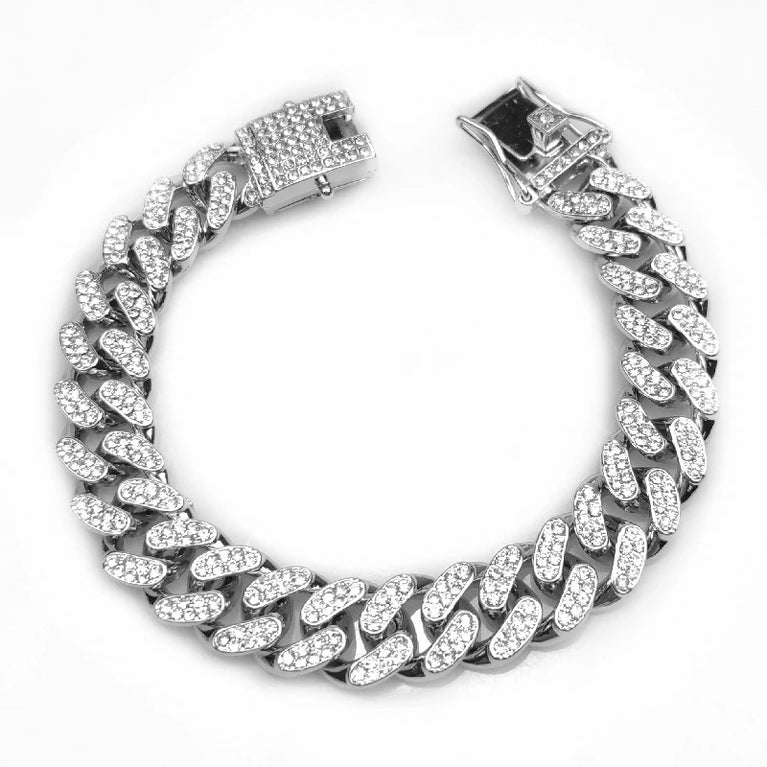 Luxury Cuban Link Cat Necklace Jewelry Rhinestone Collar Gold Chain Kitten