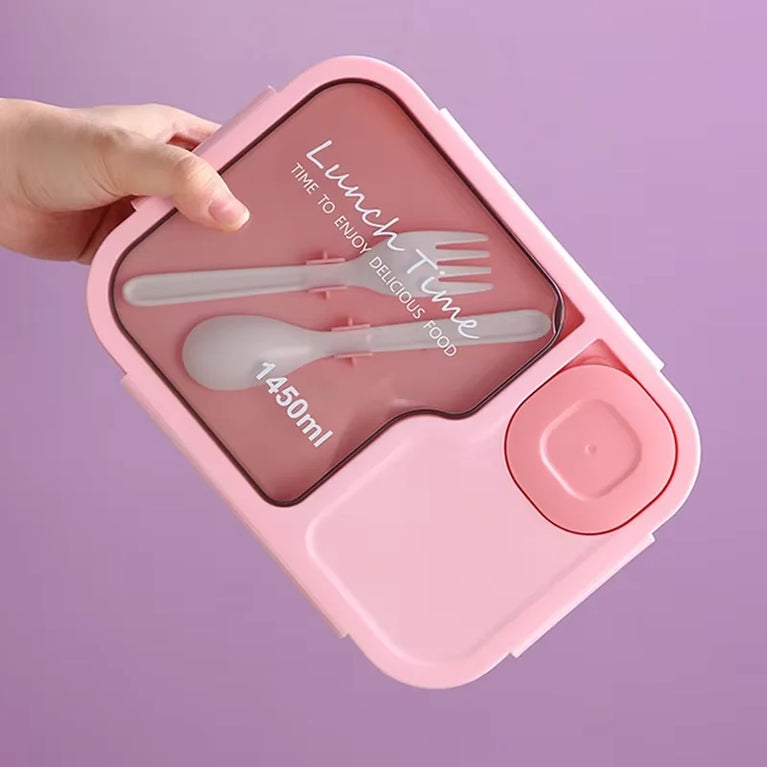 Oval Silicone Bento Lunch Box Microwaveable Leakproof 3 Grid Snack Food Storage Container