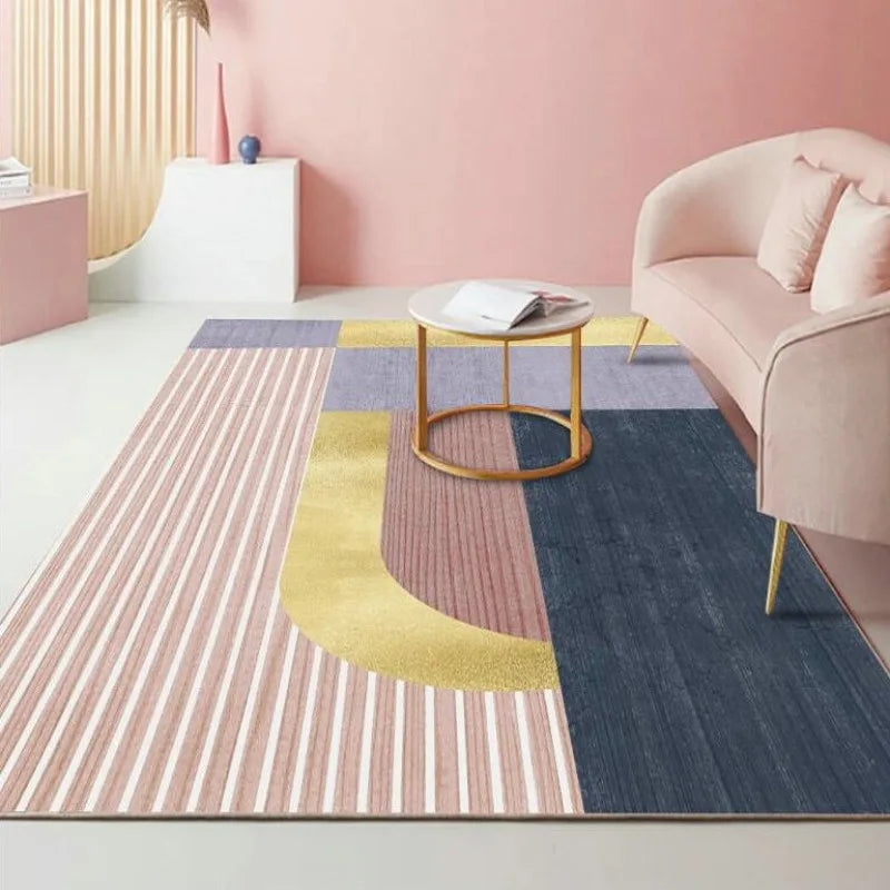 Minimalist Geometric Non-Slip Washable Area Rugs for Home Use