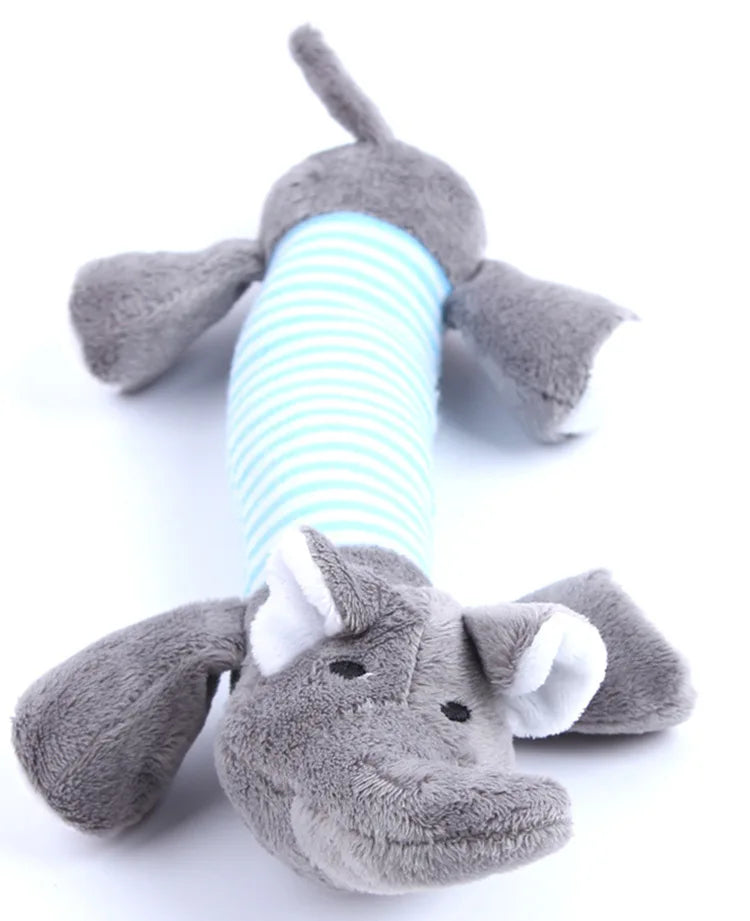 Stuffingless Squeaky Dog Toy Plush Crinkle Chew Training Toy
