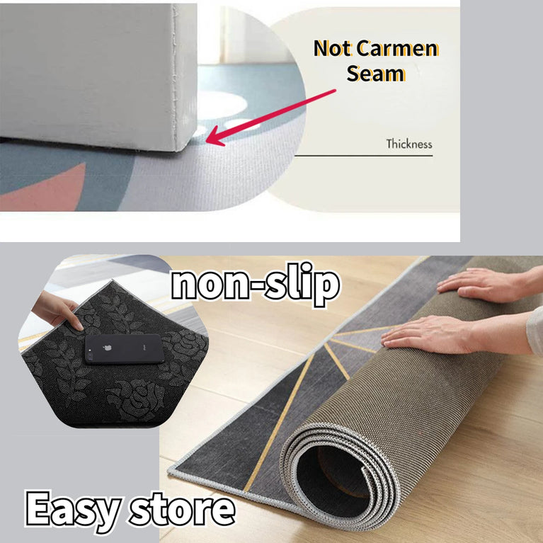 Modern Geometric Non-Slip Washable Area Rugs for Home Spaces