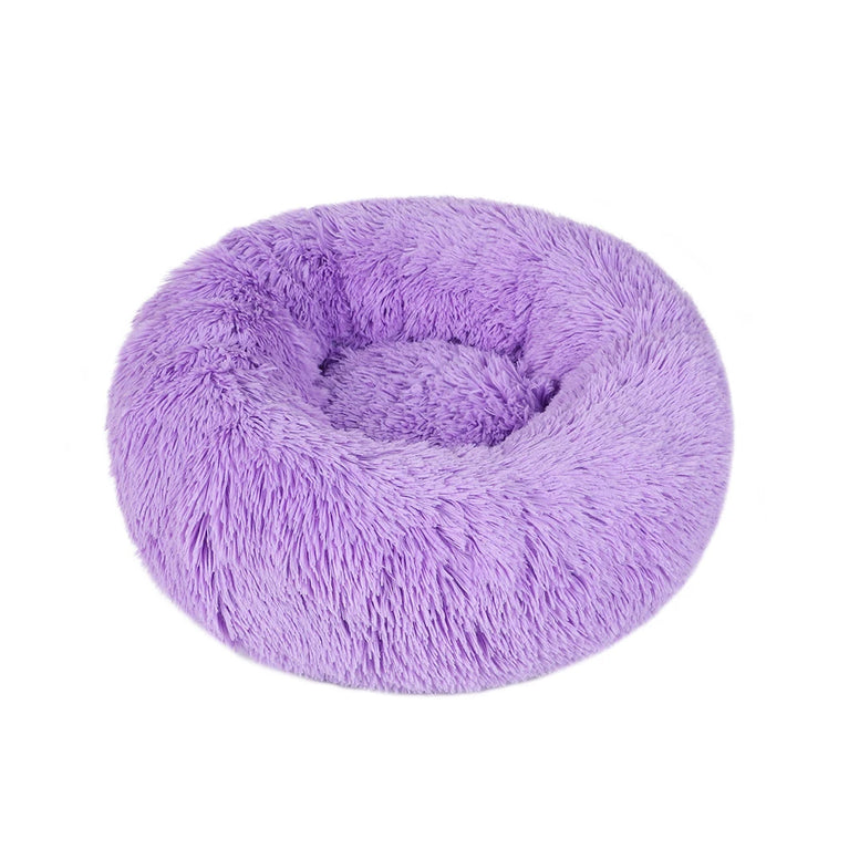 Donut Dog Bed Plush Basket Fluffy Medium Small Washable Warm Round Puppy Bed Mat