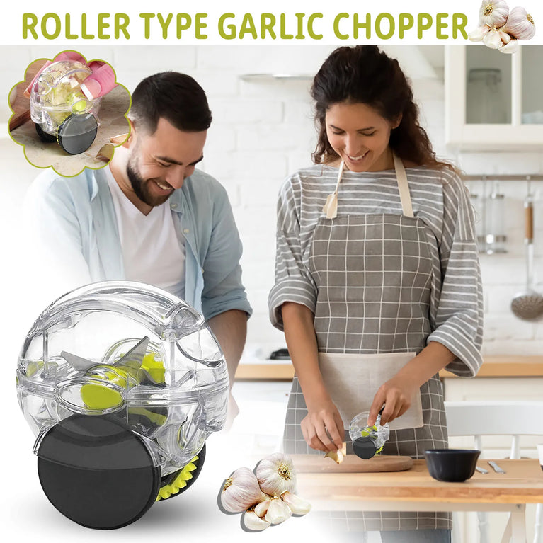Rolling Garlic Chopper | Manual Roller Press & Mincer
