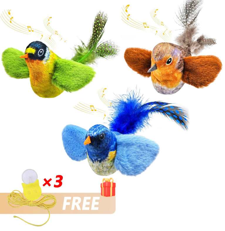 Interactive Bird Cat Toy with Chirping Sound & Self Play Fun