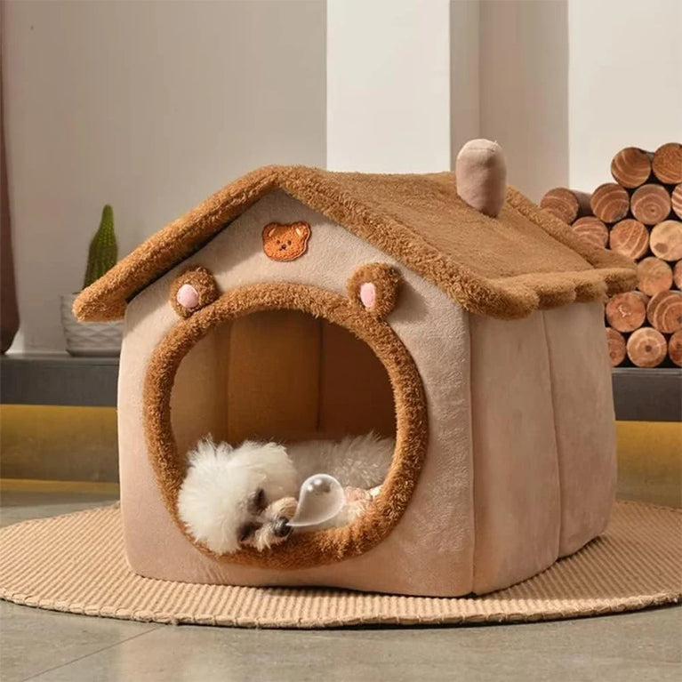 Foldable Removable Washable Pet House Cave Sofa Cat Bed for Small Pets