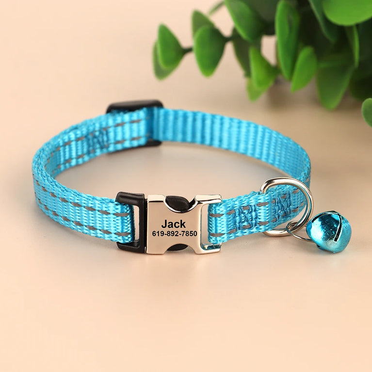 Cat Collar Free Personalized Kitten Collar Engraved Antilost Adjustabl
