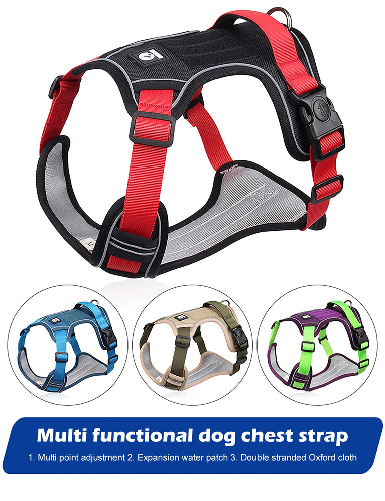 Reflective Tactical Dog Harness Vest Waterproof Oxford Durable Adjustable Large Dog Harness