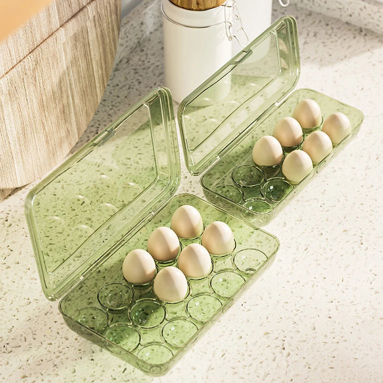 10/15 Grids Transparent Plastic Egg Storage Box Refrigerator Organizer Container