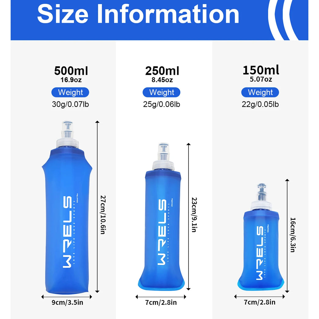 Collapsible TPU Soft Hydration Sport Water Bottle Flask Outdoor Use