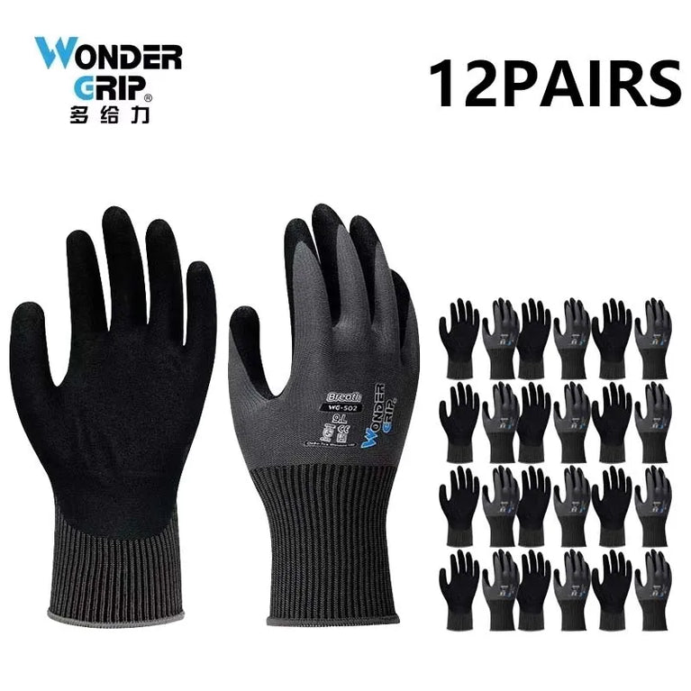 Breathable Nitrile Coated Gardening Gloves Cut Resistant Grip Fit