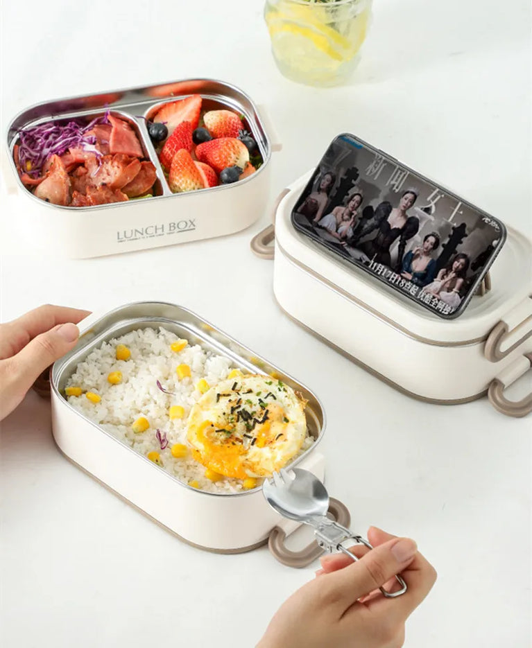 Stainless Steel 304 Thermal Lunch Box with Insulation Bag 1500ml
