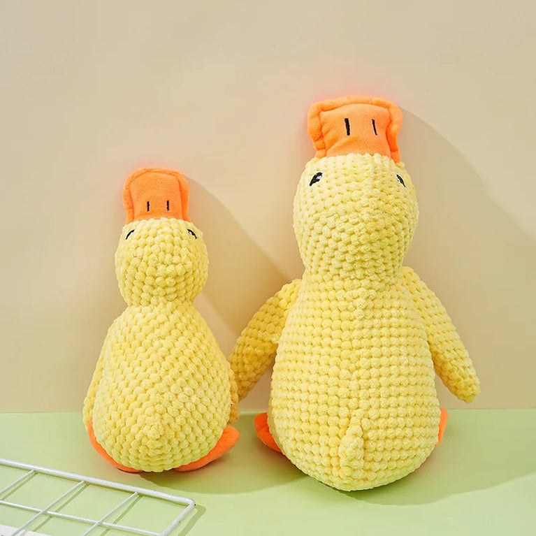 Plush Sleeping Duck Dog Toy Squeaky Chew Toy for Training Fun