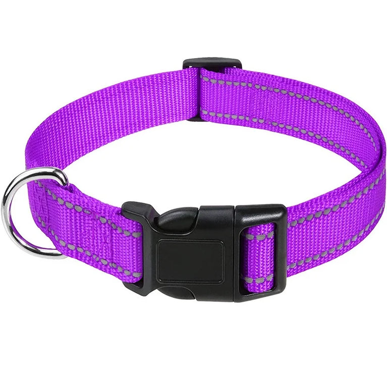 10 Colors Pet Dog Collar Nylon Neck Collar Small Medium Large Dog Chihuahua Reflective